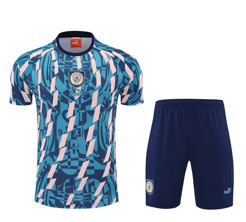 25-26 Manchester City Blue&Beige Training Kits Football Tracksuits 3