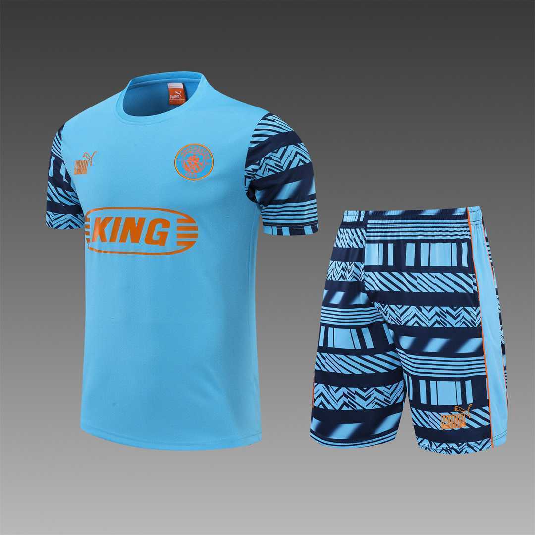 22-23 Manchester City Training Wear Short Sleeve Kit Blue