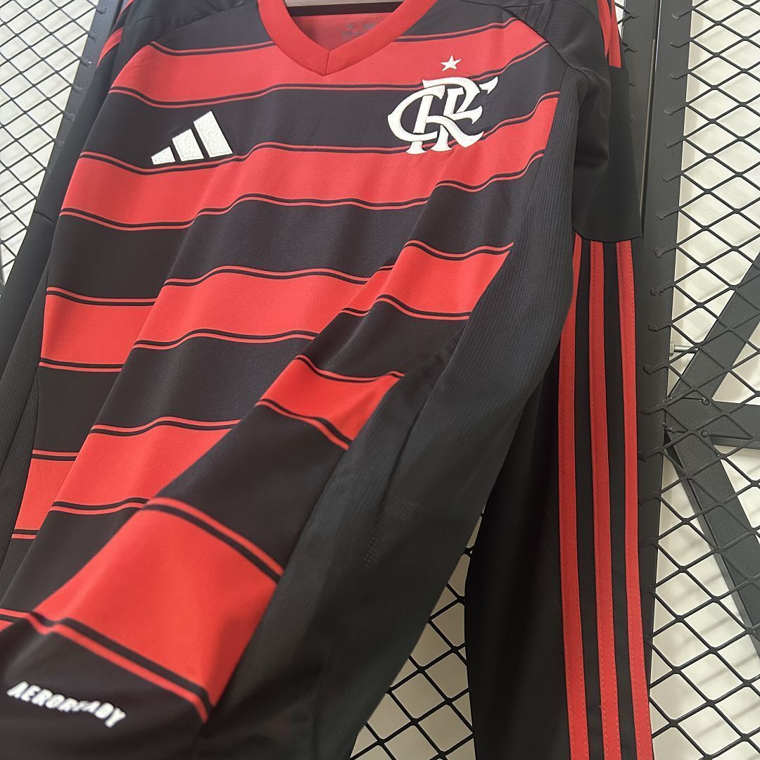 25-26 Flamengo Home Long Sleeve Kit Soccer T-Shirt AAAAJersey Dropship Yupoo 3