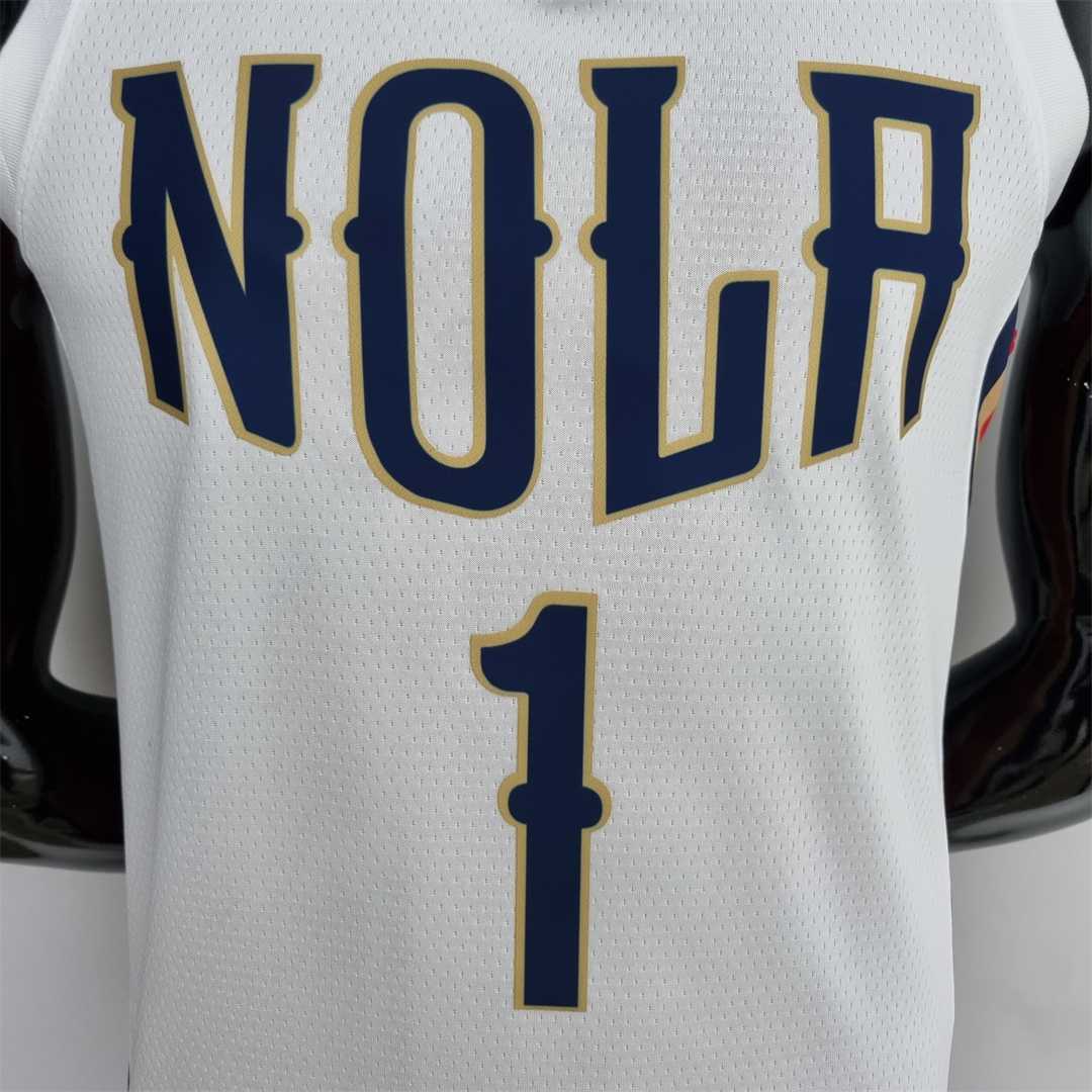 2022 New Orleans Pelicans City Edition Williams #1 White NBA Jersey 1