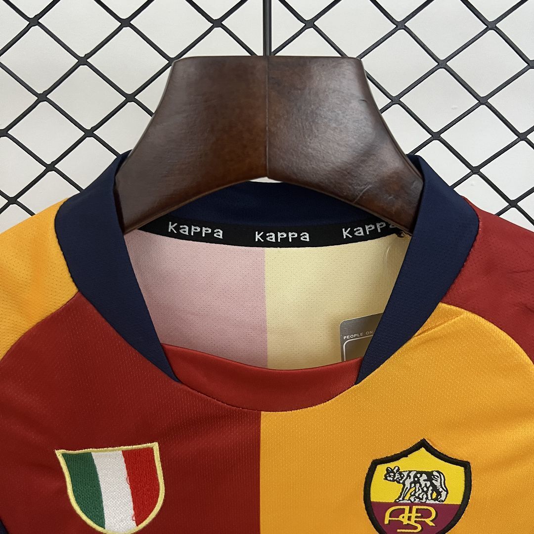 01-02 Roma Home Retro Kid Kits Youth Apparels Sport AAAAJersey Yupoo 4