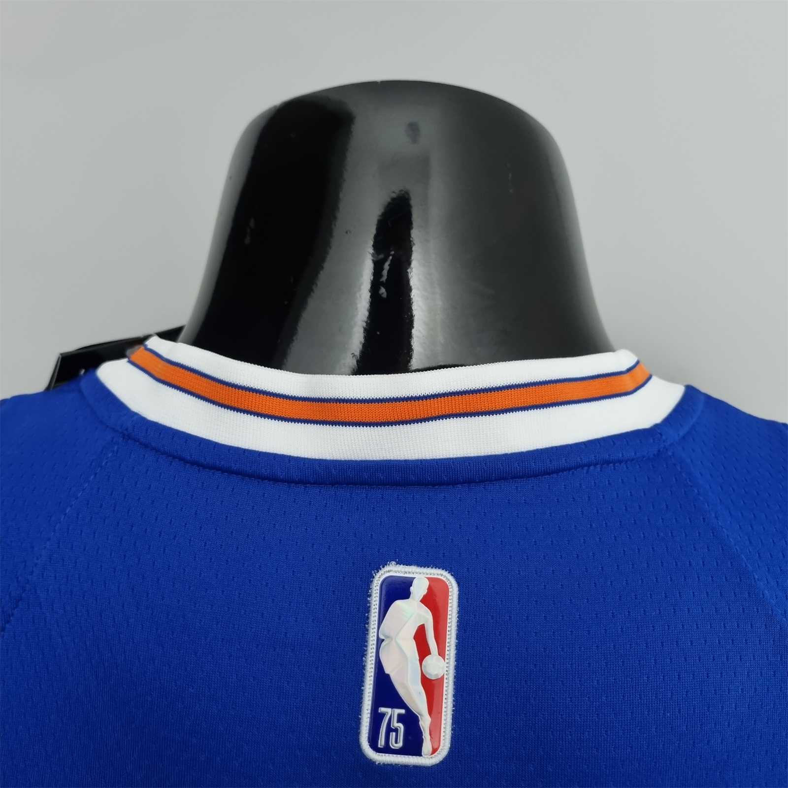 75th Anniversary Randle #30 New York Knicks Jordan Limited Blue NBA Jersey 3