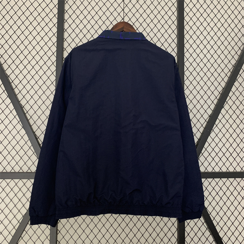 23-24 Real Madrid Trench Coat Reversible Windbreaker Navy 13