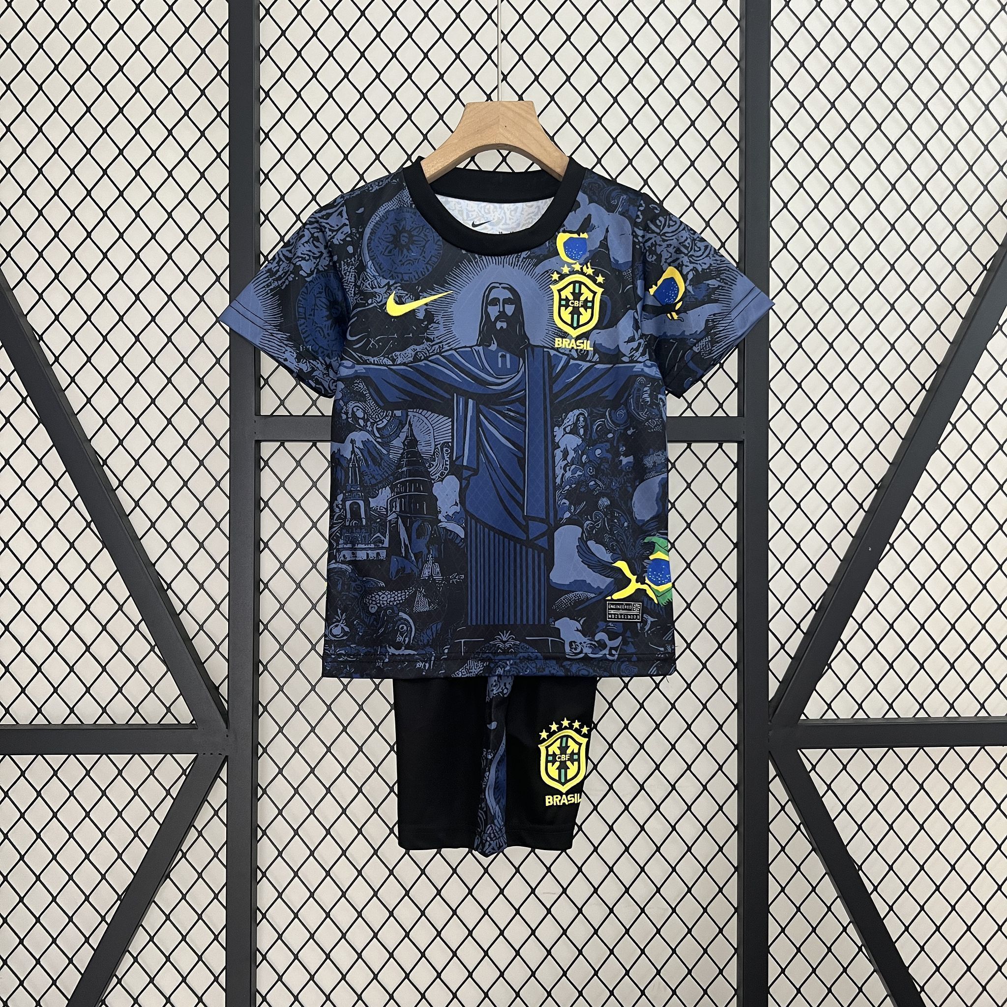 24-25 Brazil Dark Blue Jesus Kid Kits Youth Apparels AAAAJersey Supplier Yupoo