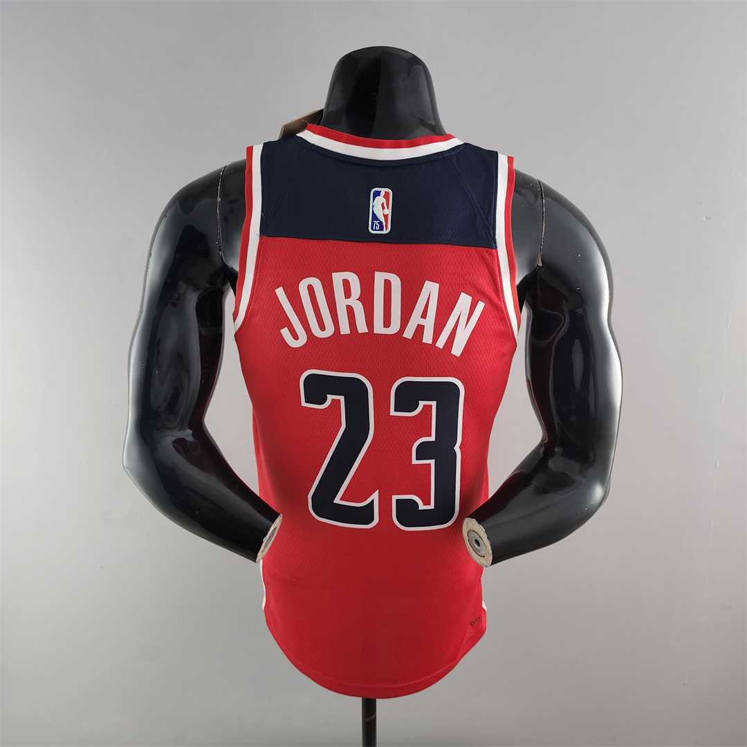 75th Anniversary JORDAN #23 Wizards Red, White and Blue NBA Jersey 1