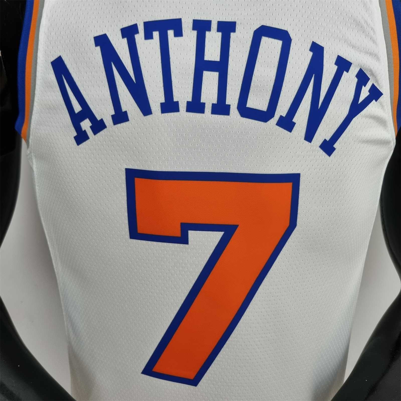 75th Anniversary Anthony #7 New York Knicks White NBA Jersey 8