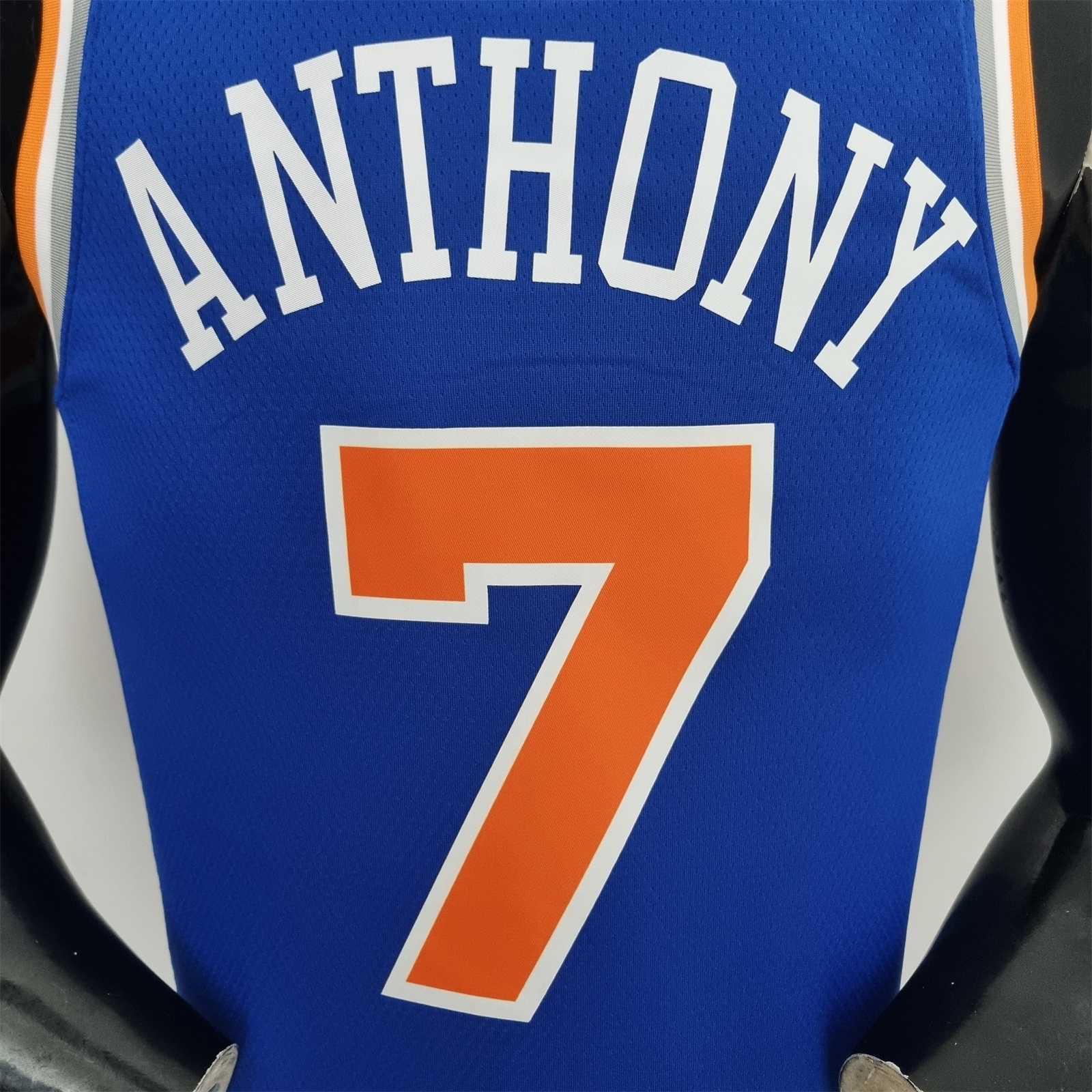 75th Anniversary Anthony #7 New York Knicks Blue NBA Jersey 6