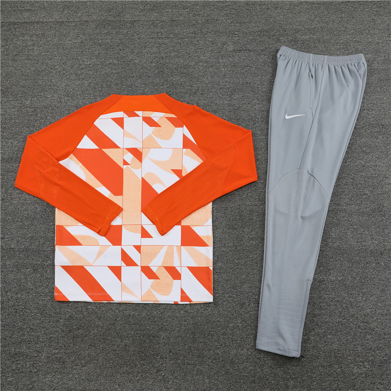 23-24 Inter Milan Long Sleeve Kits Orange Zipper Training Suits Jersey Supplier Yupoo 1