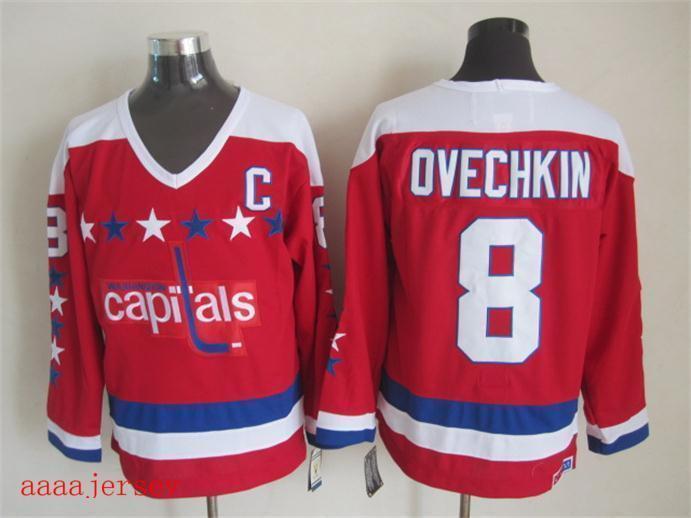 Washington Capitals retro ice hockey jersey M-3XL 华盛顿首都队复古冰球服 3