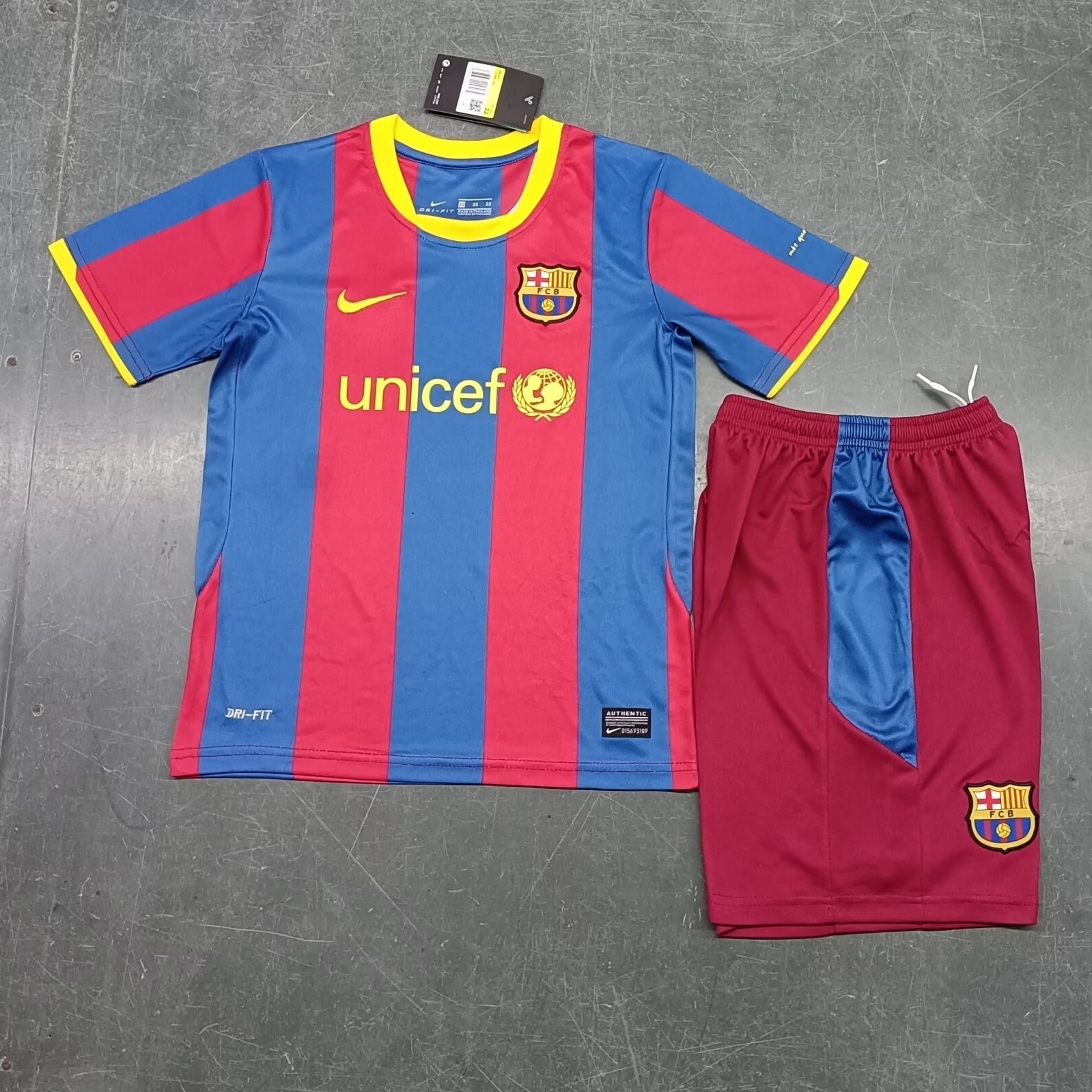 10-11 Barcelona Home Retro Kids Kit Size-16-28 Football Jersey Yupoo 6
