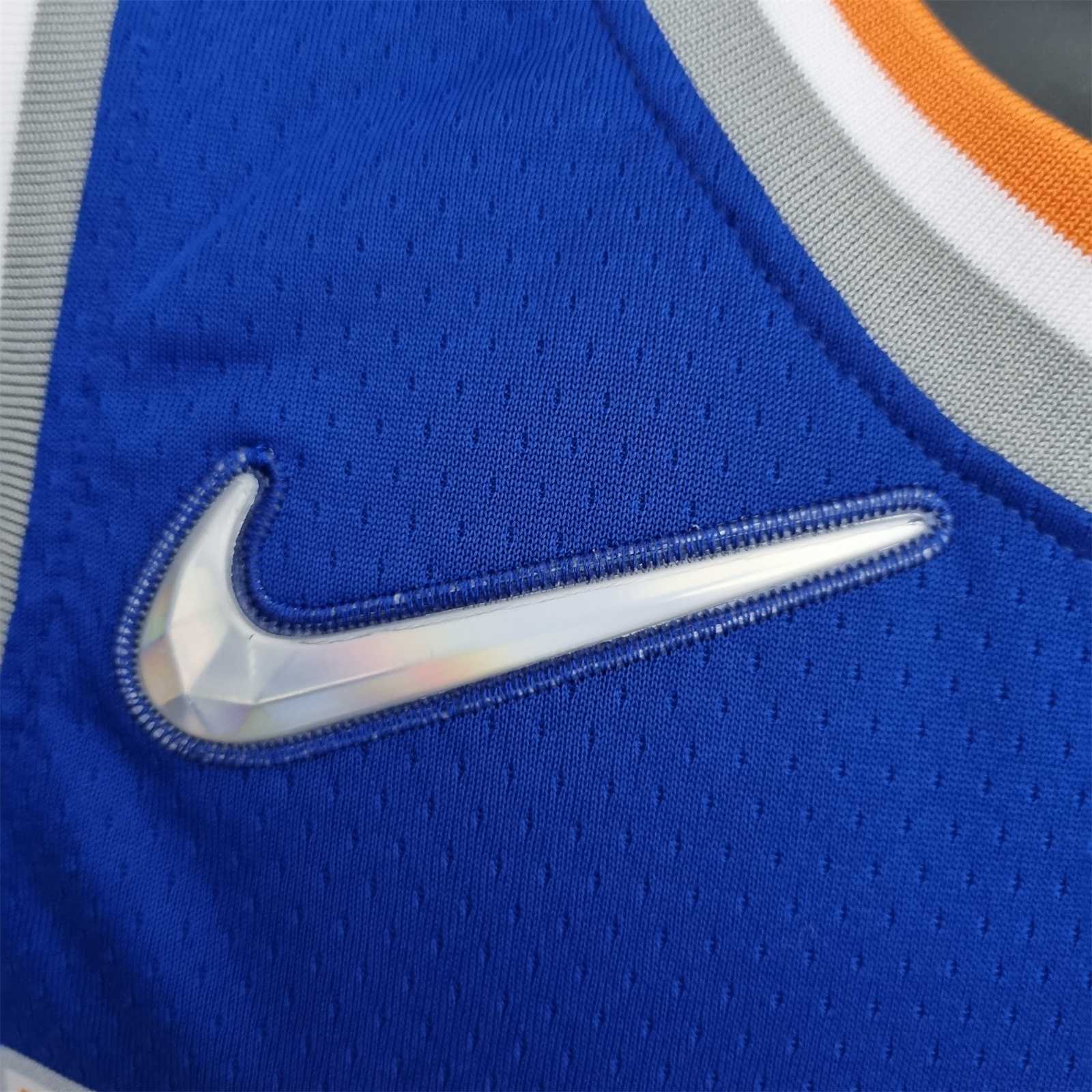 75th Anniversary Randle #30 New York Knicks Blue NBA Jersey 7