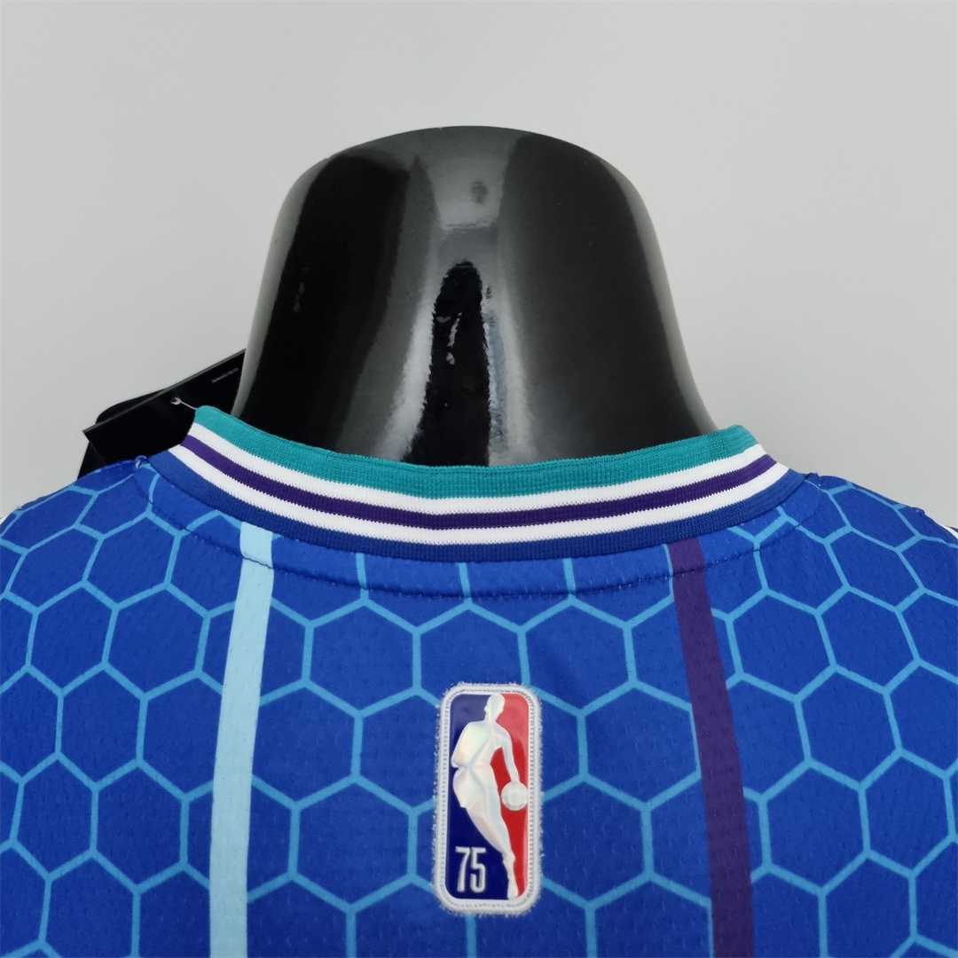 2022 BALL#1 Charlotte Hornets City Edition Blue NBA Jersey 2
