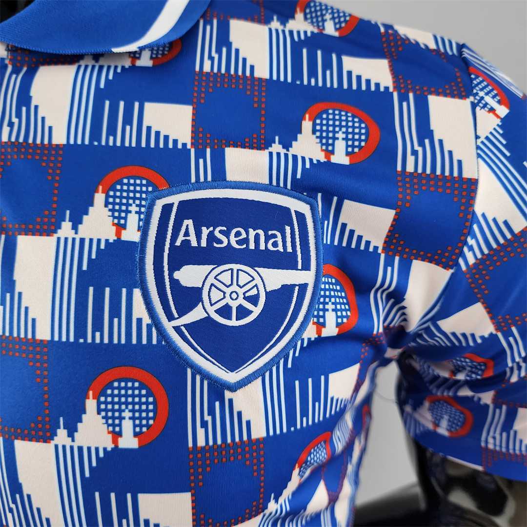 22-23 Arsenal POLO bluewhite plaid 1