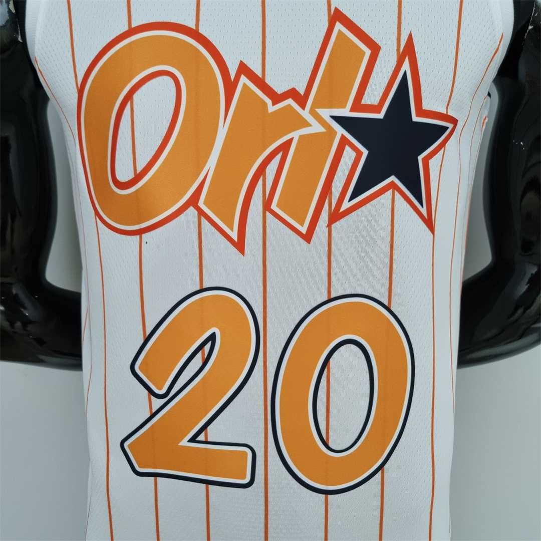 75th Anniversary Orlando Magic Fultz #20 White Orange NBA Jersey 7