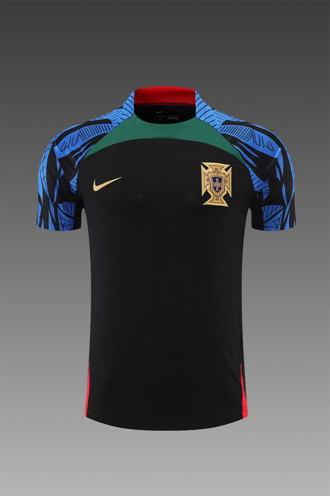 2022 Portugal Training Suit Short Sleeve Kit Black 16