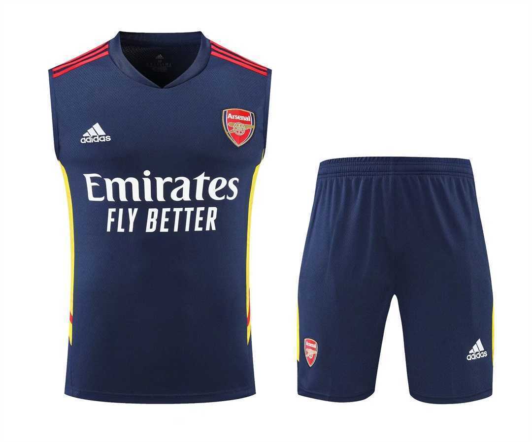 22-23 Arsenal vest training suit kit Royal Blue 8