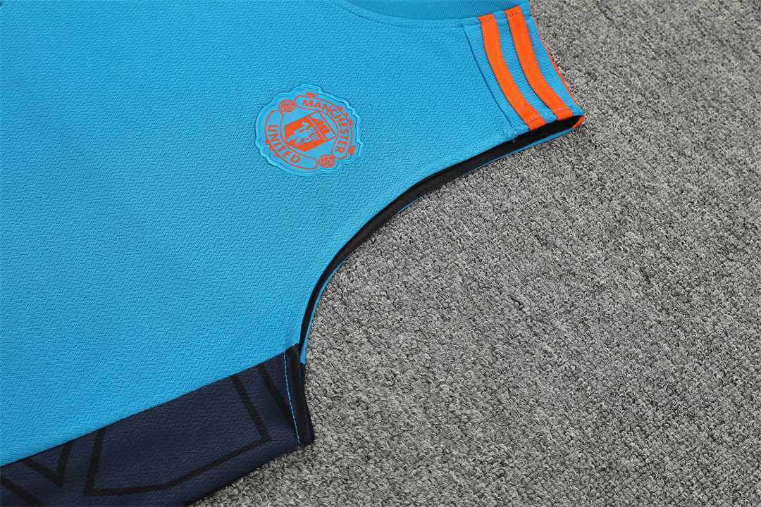 22-23 Manchester United vest training suit kit Blue 13