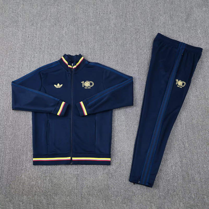 25-26 Colombia 100th Navy Football Tracksuit Long Jacket Suits 1