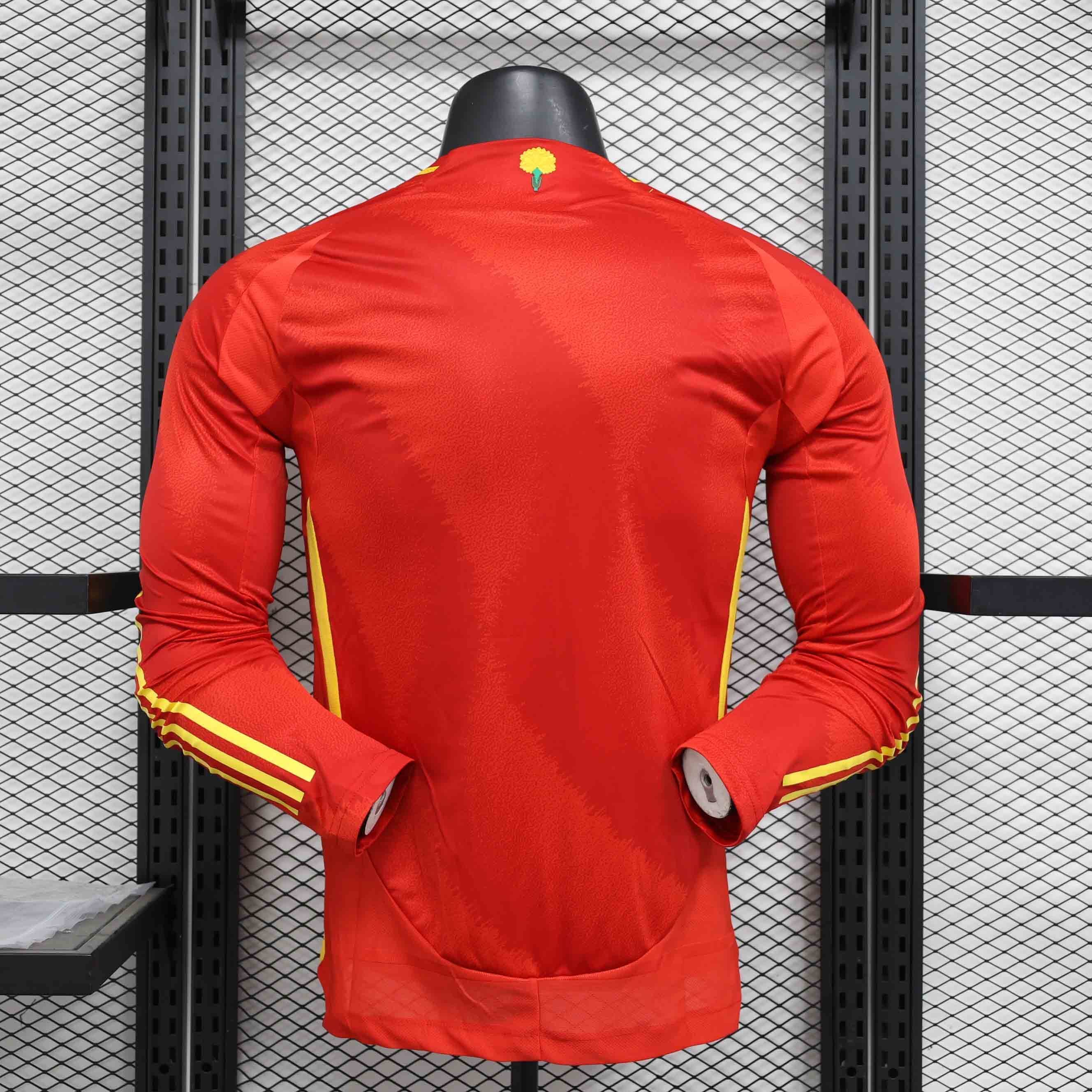 2024 Spain Home Long Sleeve Kit Player Version Shirt Sport AAAAJersey Yupoo 2