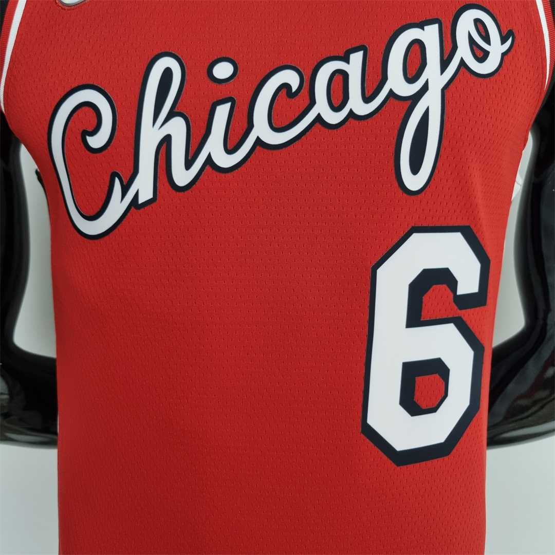 75th Anniversary 2022 Season Chicago Bulls CARUSO #6 City Edition Red NBA Jersey 6