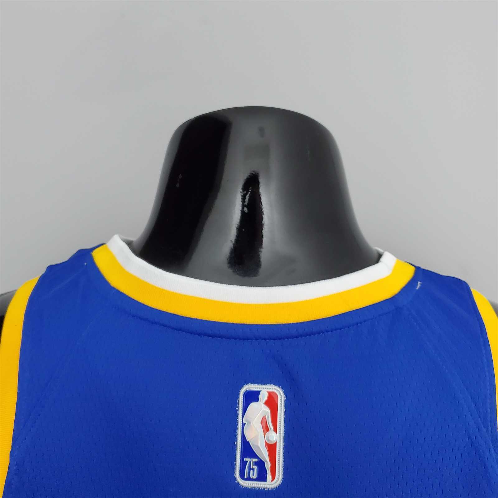 75th Anniversary Golden State Warriors Curry #30 Mexico Edition Blue NBA Jersey 7
