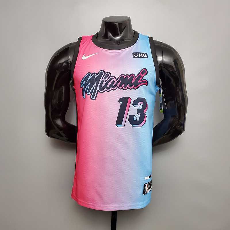 New Miami Heat ADEBAYO#13 City Edition Pink Blue Gradient Color