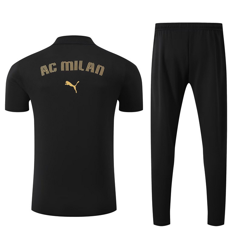 25-26 AC Milan Black POLO Training Kits Football Tracksuits 2