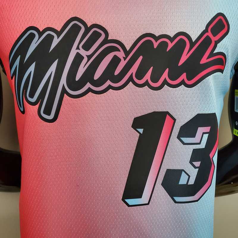 New Miami Heat ADEBAYO#13 City Edition Pink Blue Gradient Color 3