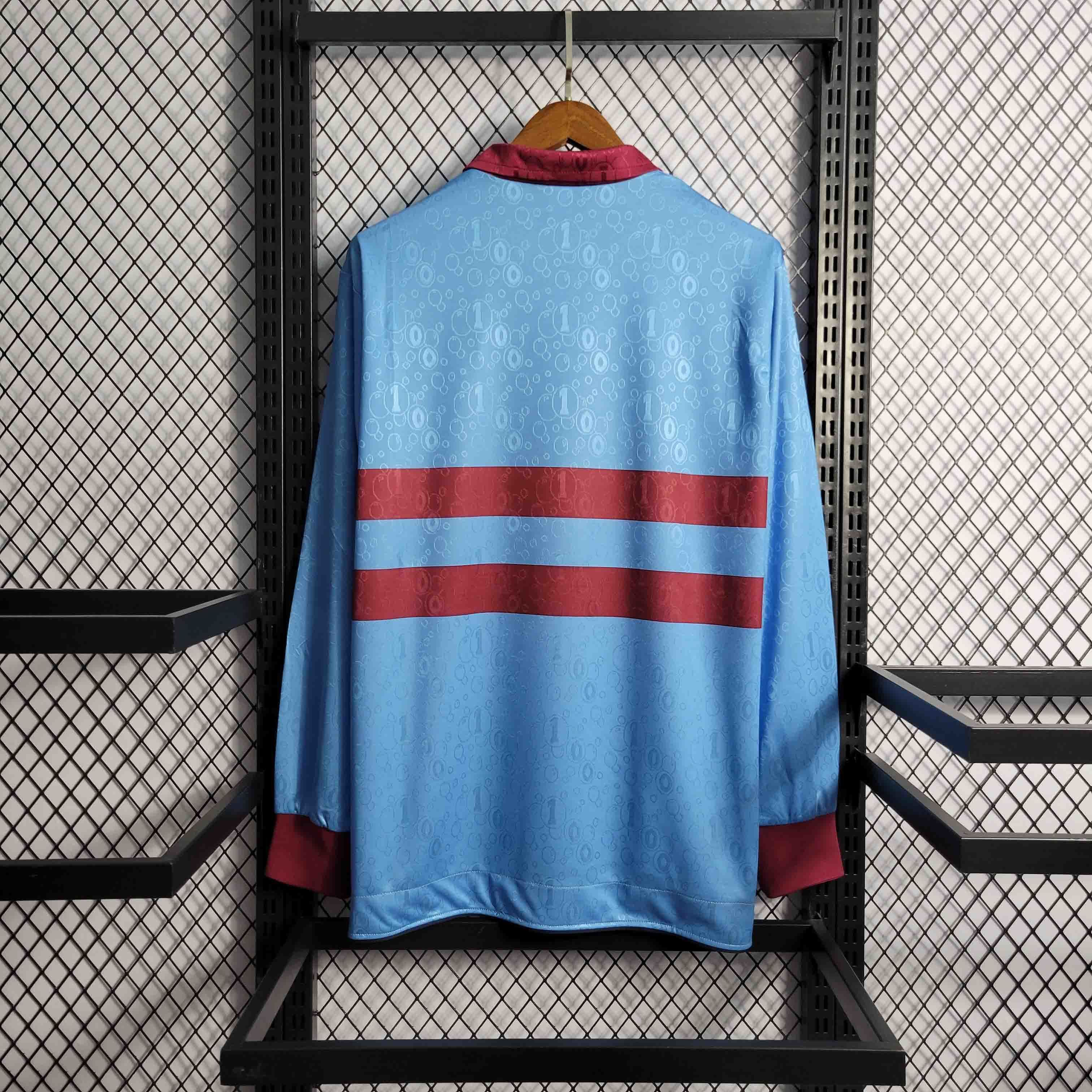 95-97 West Ham Away Retro Long Sleeve Kit Vintage Shirt Sport AAAAJersey Yupoo 2