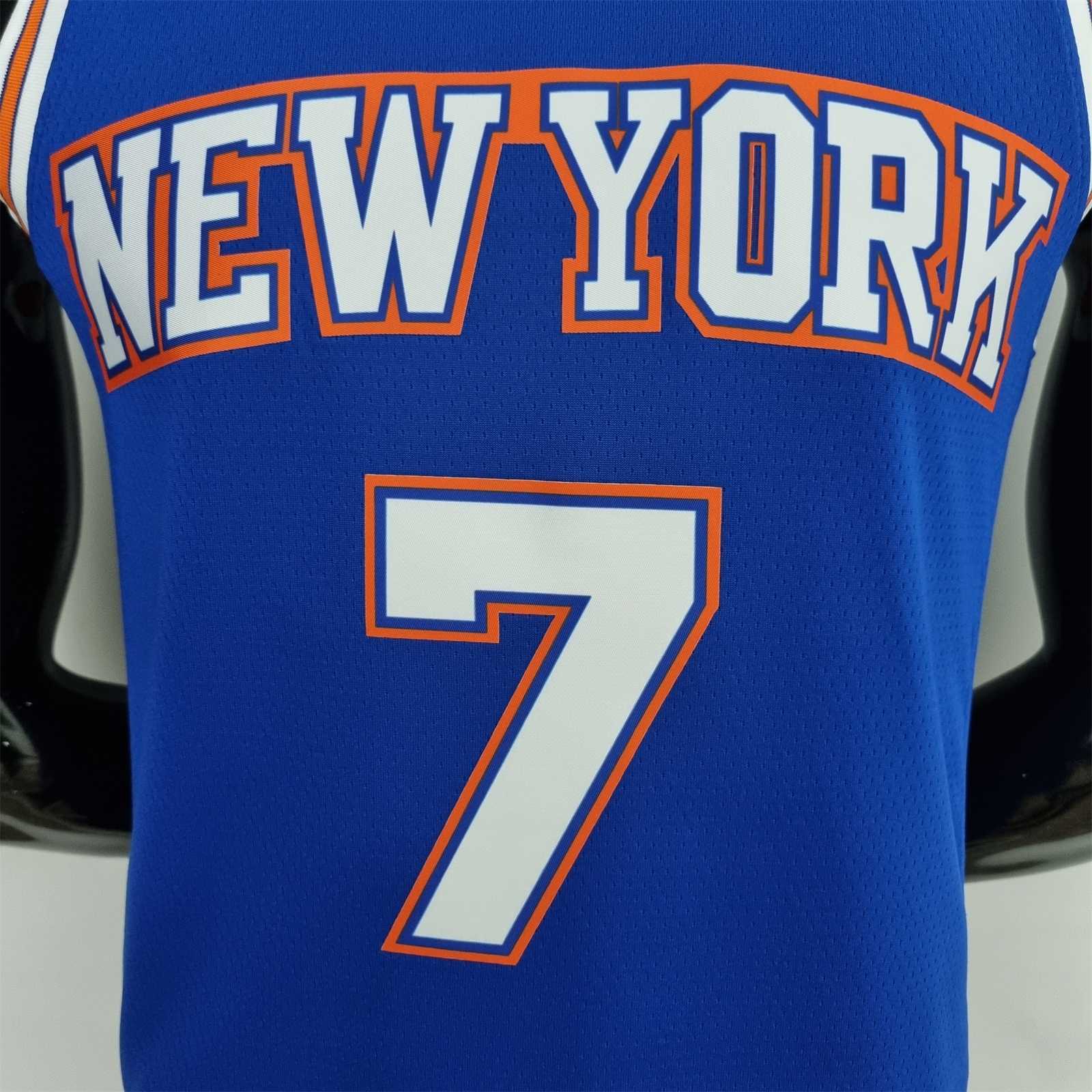 75th Anniversary Anthony #7 New York Knicks Jordan Limited Blue NBA Jersey 3