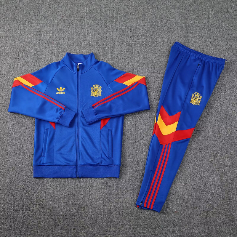 25-26 Spain Blue Football Tracksuit Long Jacket Suits AAAAJersey Supply Factory Yupoo 2