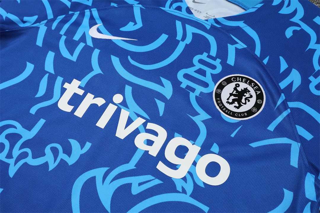22-23 Chelsea training suit Short Sleeve kit Blue Camo 3