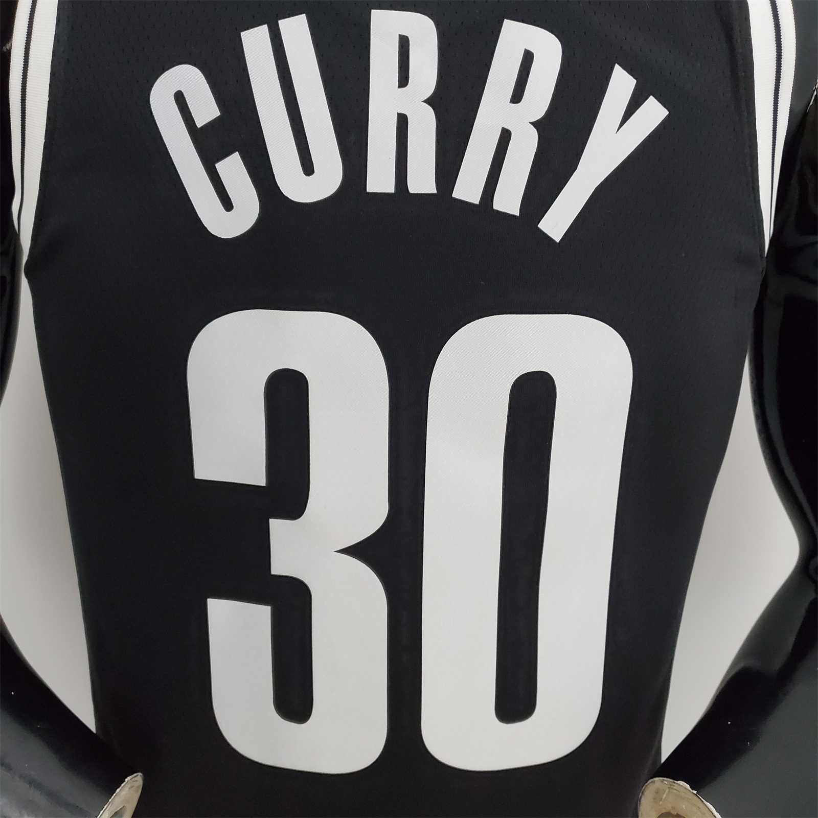 75th Anniversary Curry #30 Nets Black NBA Jersey 7