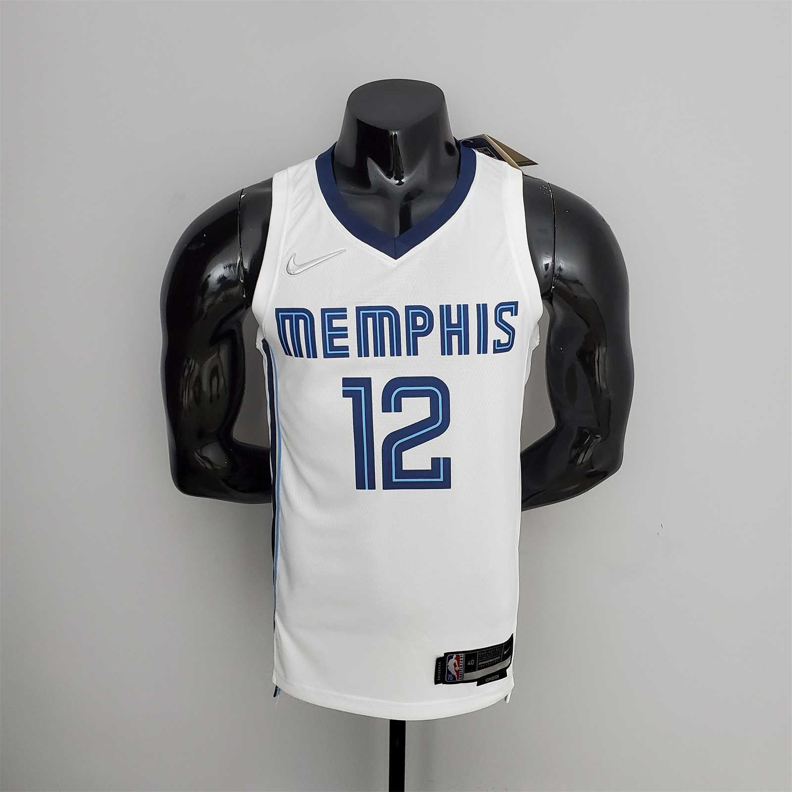 75th Anniversary Memphis Grizzlies MORANT#12 White NBA Jersey