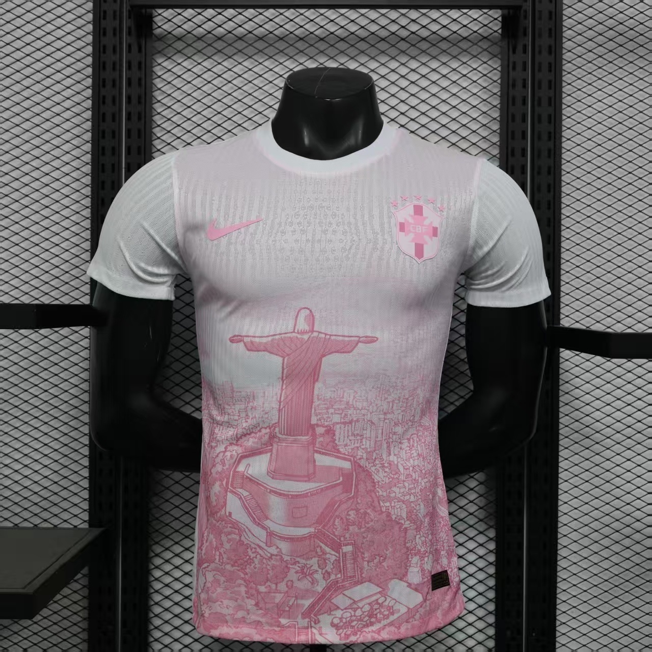 2025 Brazil Cristo Redentor Pink Special Edition Football Player Version T-Shirt AAAAJersey Yup