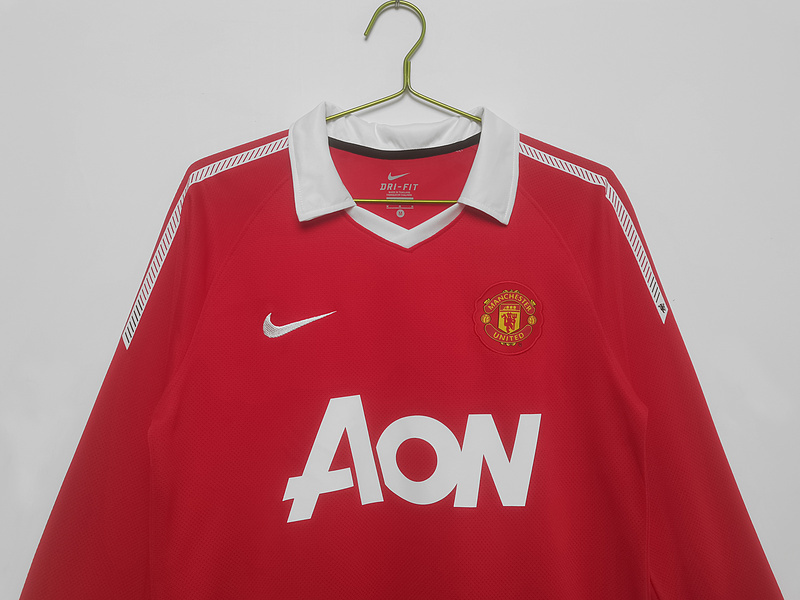 10-11 Manchester United Home Retro Kit Long Sleeve Shirt Cheap Jerseys Yupoo 2