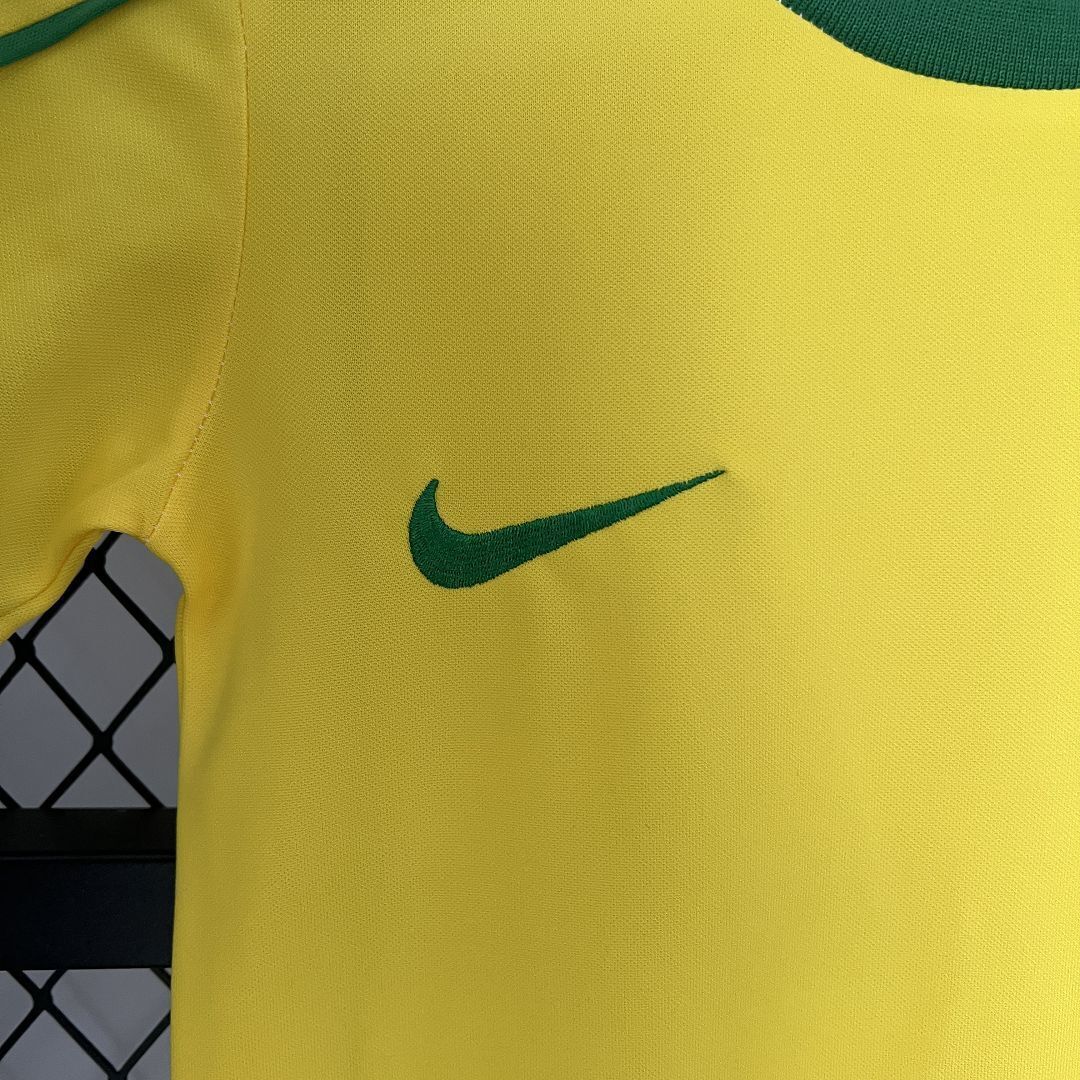 1998 Brazil Home Retro Kids Kit World Cup Shirt Soccer Jerseys Yupoo 10
