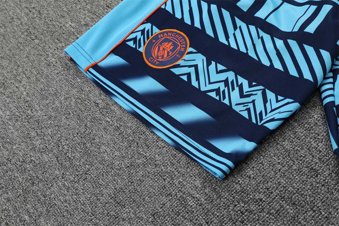 22-23 Manchester City Training Wear Short Sleeve Kit Blue 11