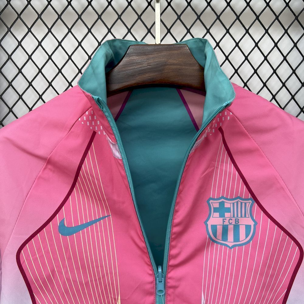 25-26 Barcelona Pink&Blue Windbreaker Double-Sided Jackets AAAAJersey Dropship Yupoo 2