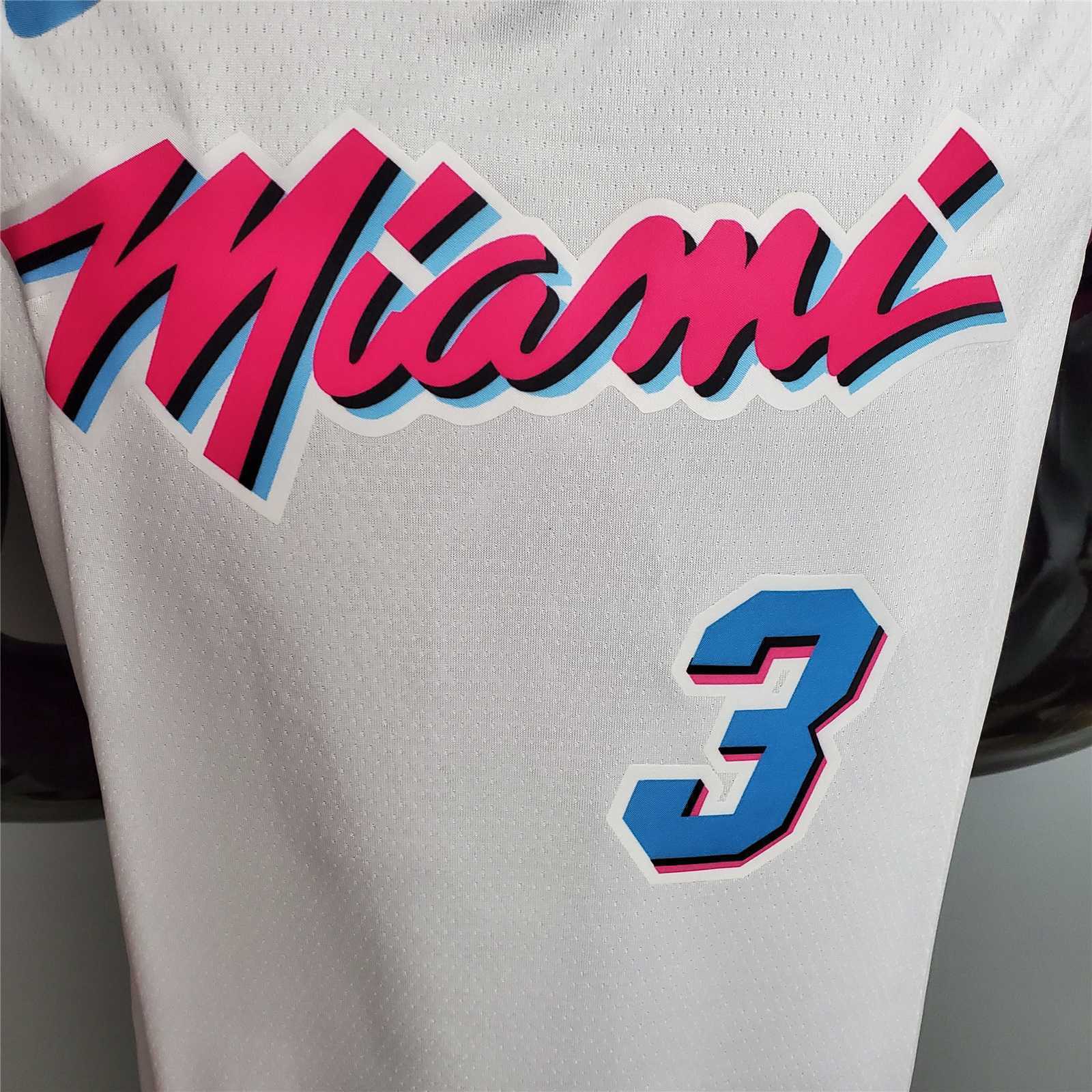 WADE #3 Miami Heat V-neck White 1