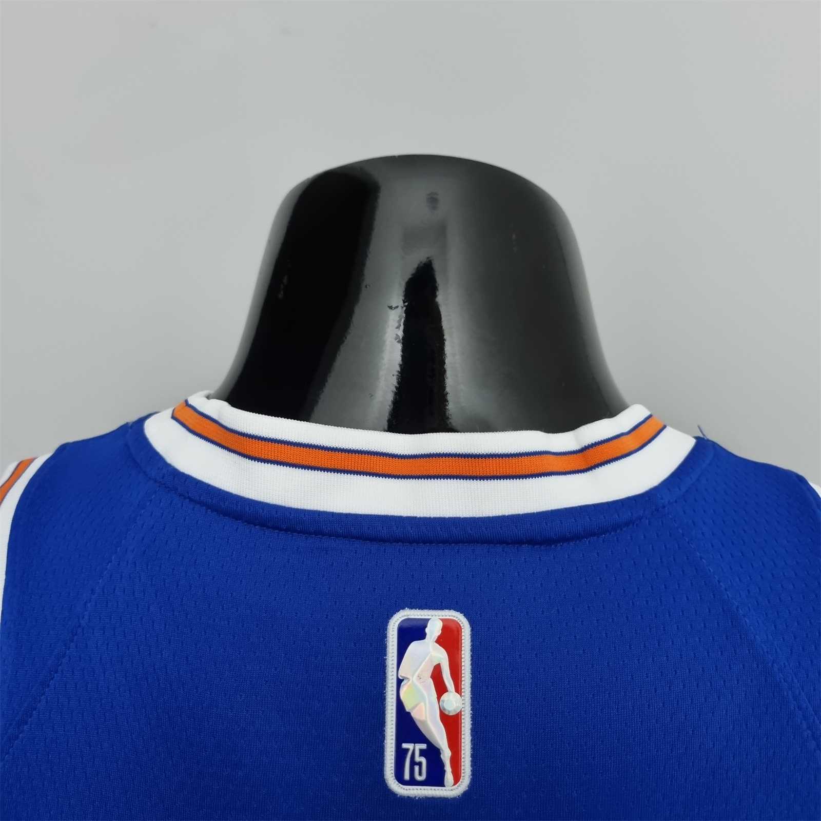 75th Anniversary Ross #4 New York Knicks Jordan Limited Blue NBA Jersey 2