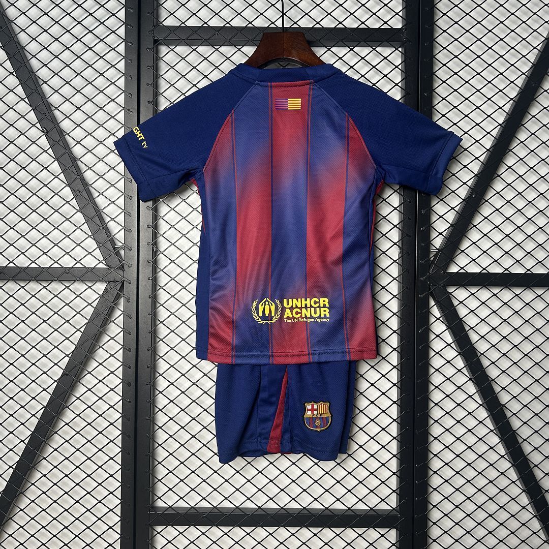 25-26 Barcelona Home Kid Kits Youth Apparels AAAAJersey Supply Yupoo 3