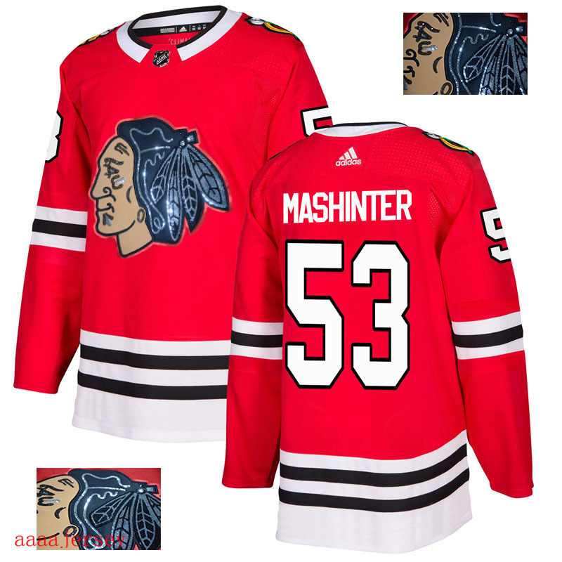 2018 Chicago Blackhawks ice hockey jersey M-3XL 芝加哥黑鹰队时尚亮片款冰球服 7