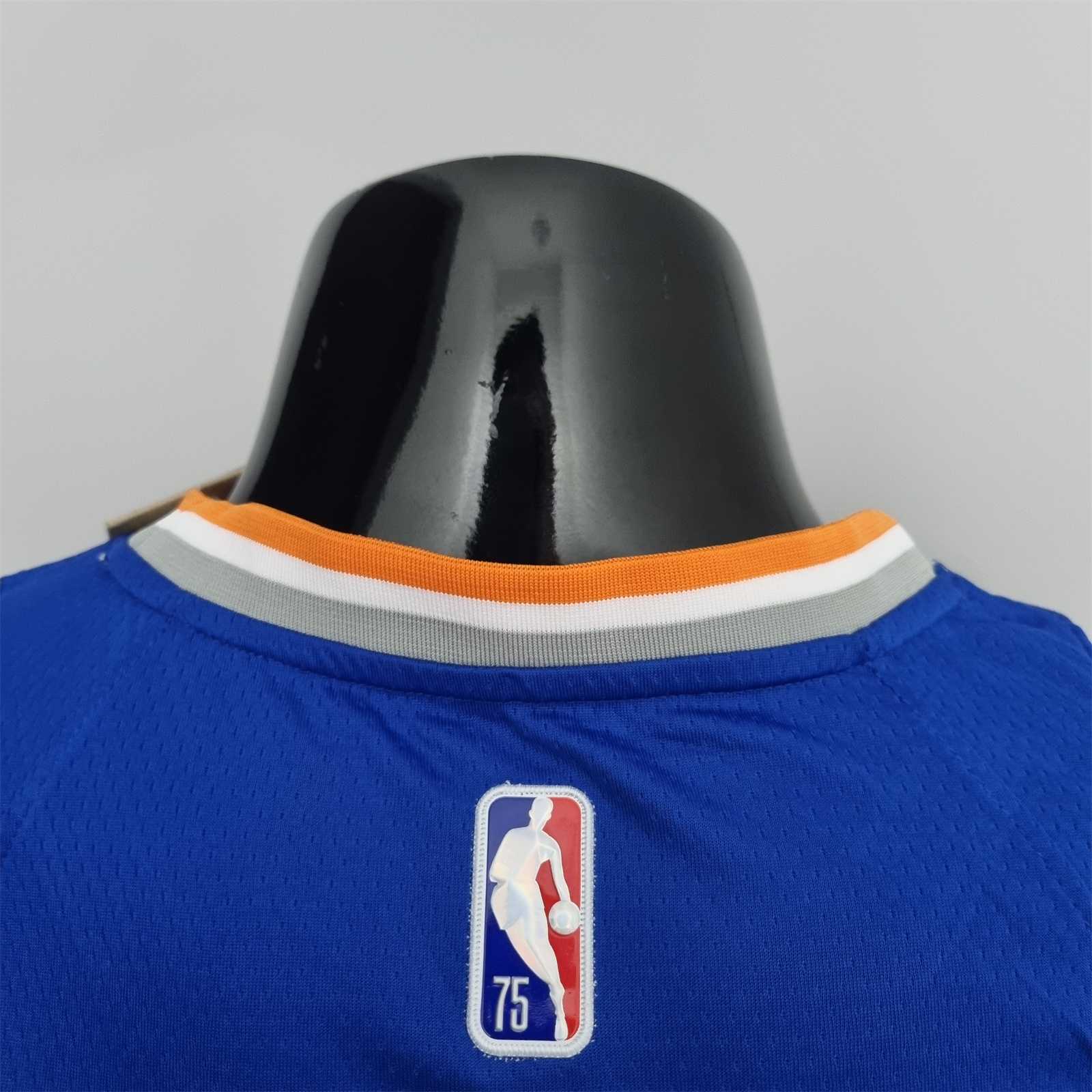 75th Anniversary Lin #17 New York Knicks Blue NBA Jersey 6