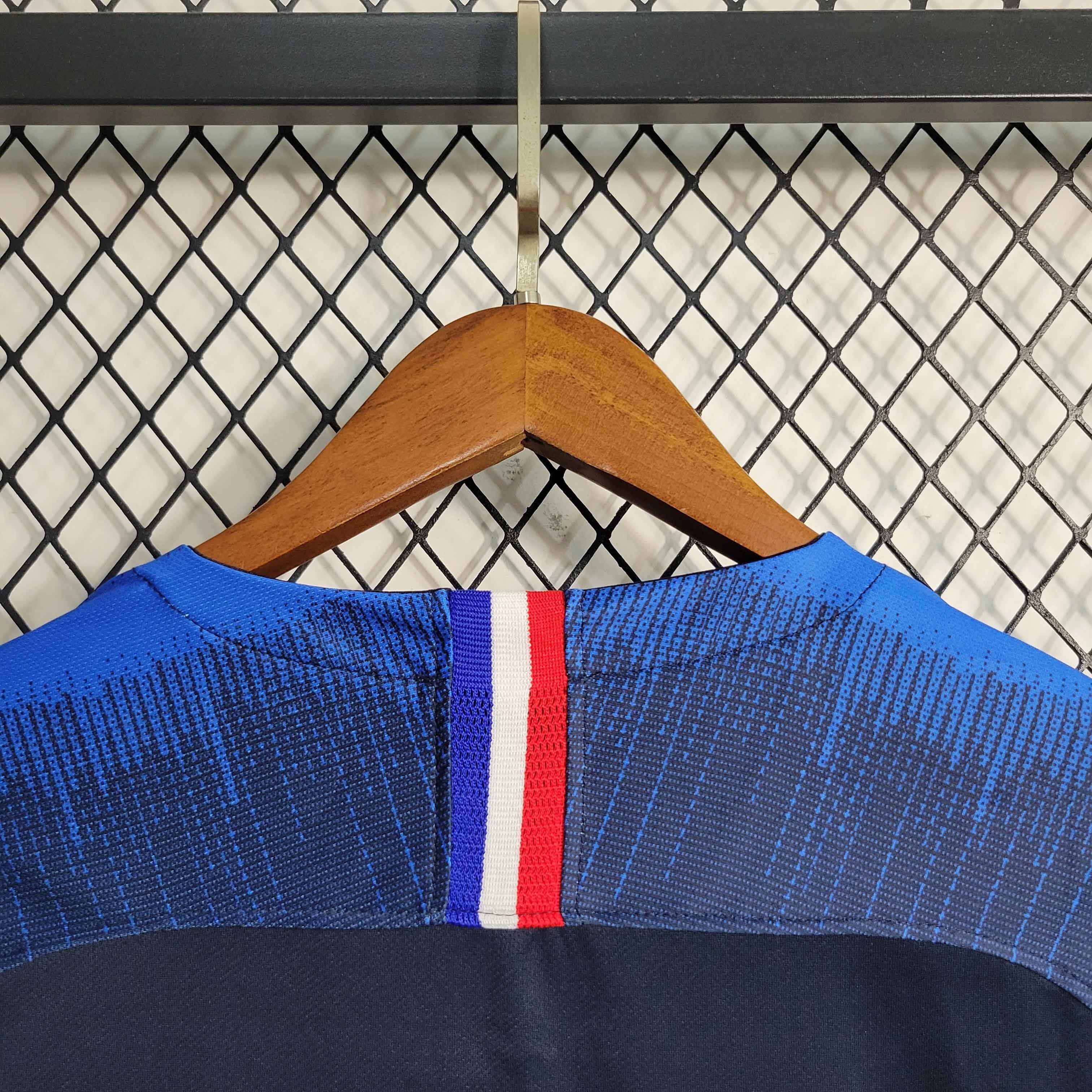2018 Retro Long Sleeve France Home S-XXL 4