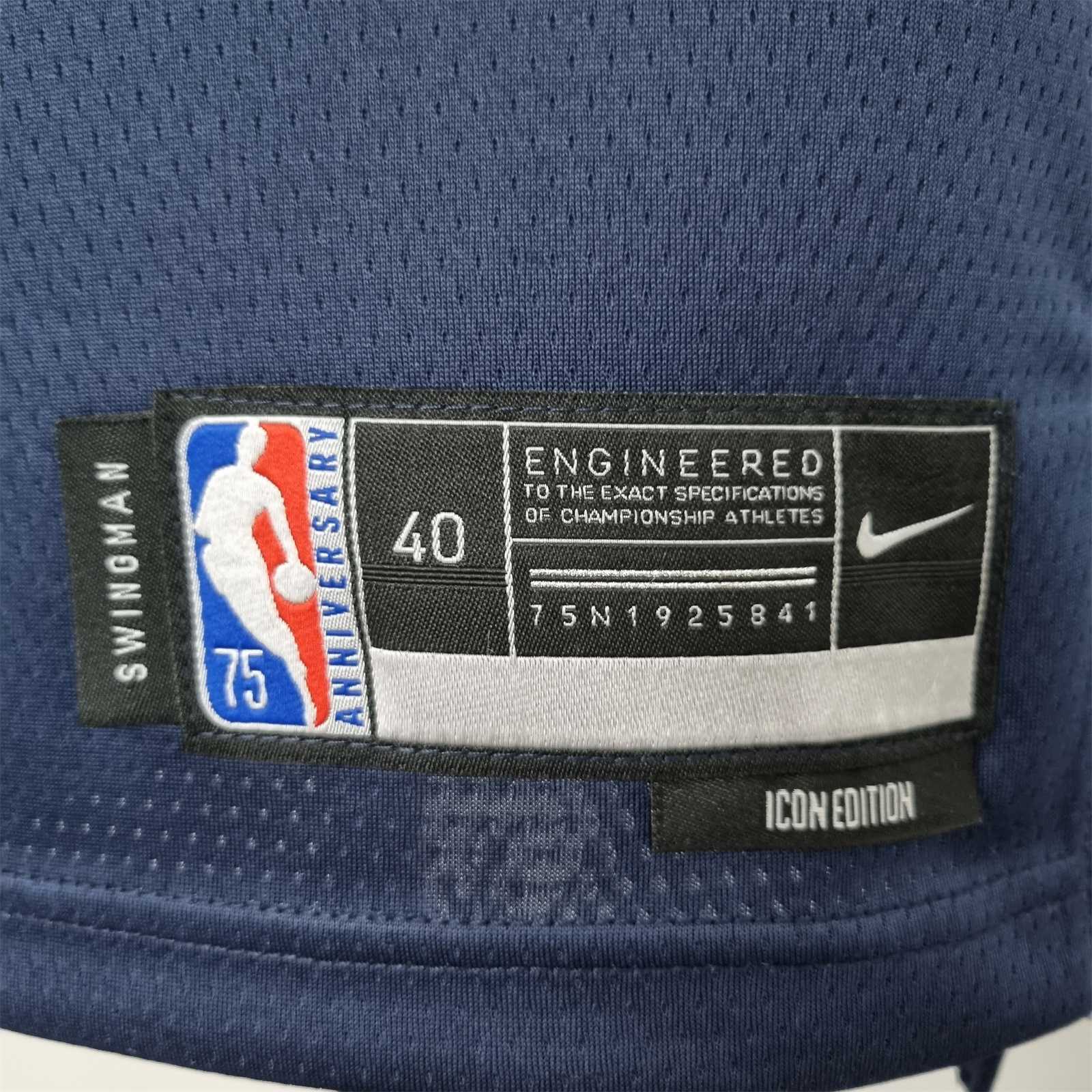 75th Anniversary Minnesota Timberwolves Edwards #1 Royal Blue NBA Jersey 2