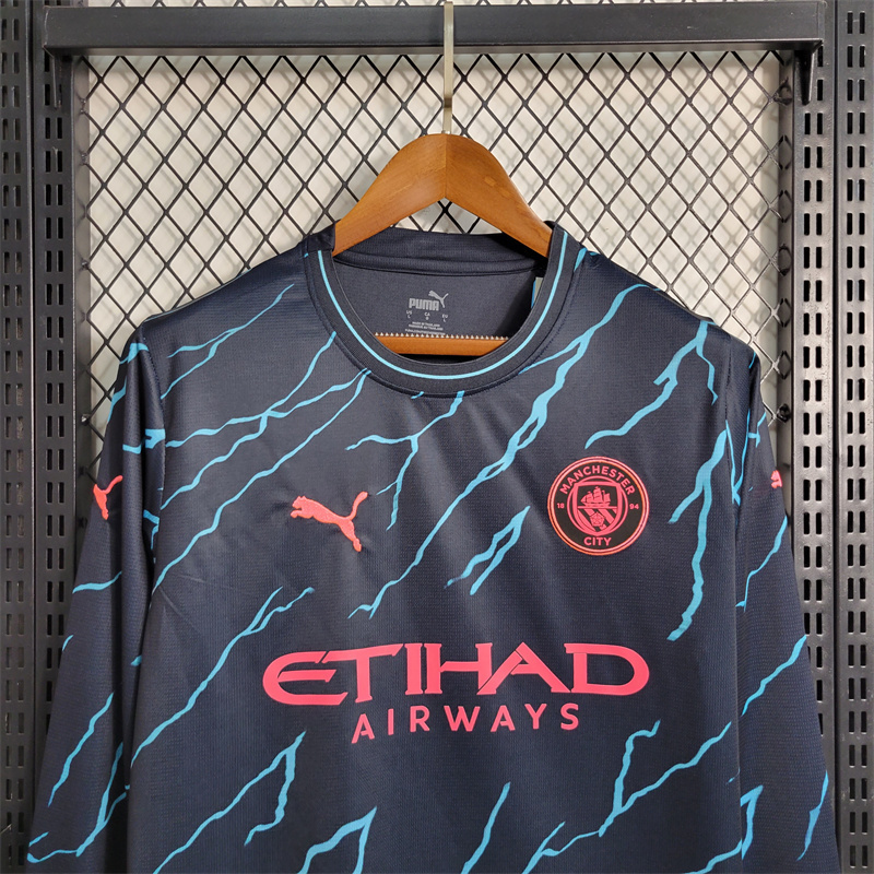 23-24 Manchester City Third away long sleeve size S-4XL Soccer Jerseys 4