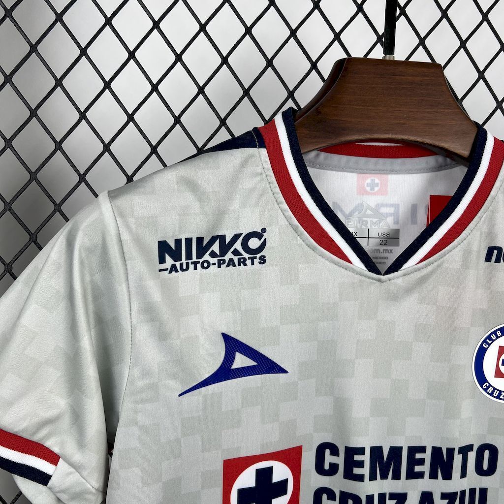25-26 Cruz Azul Away Kid Kits Youth Apparels Soccer AAAAJersey Yupoo 1