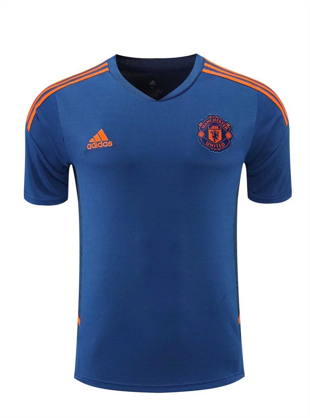 22-23 Manchester United Training Suit Short Sleeve Kit Blue 16