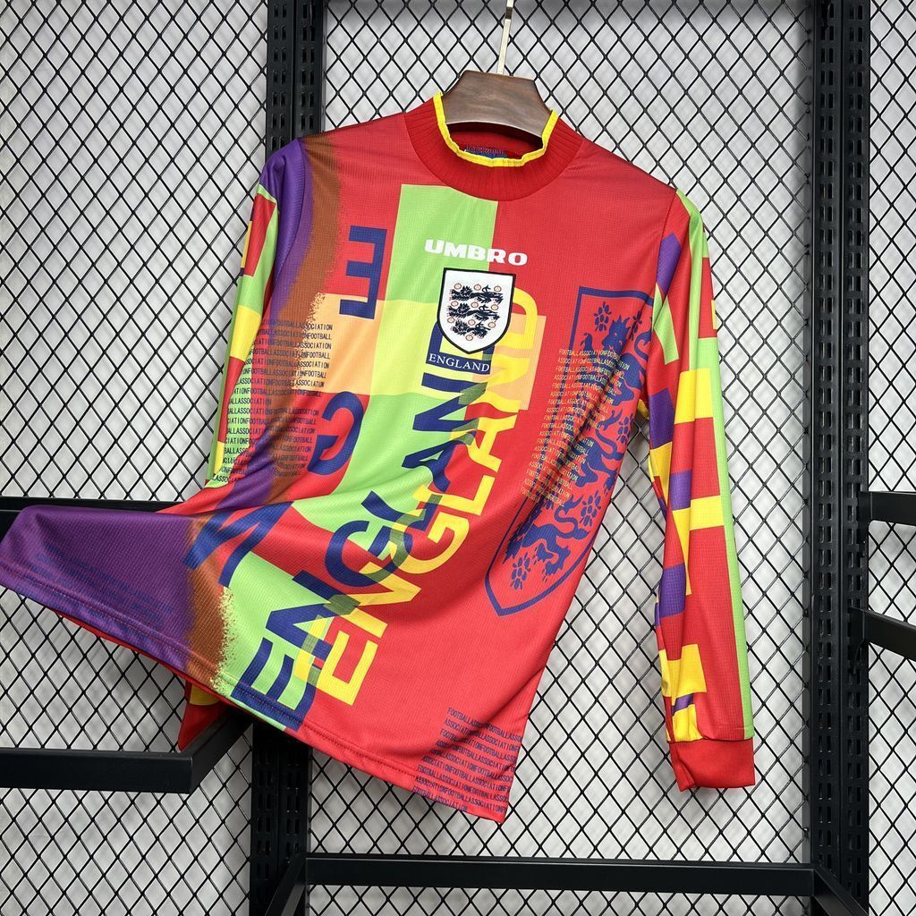 95-96 England Retro GoalKeeper Long Sleeve Kit Vintage Shirt Soccer AAAAJersey Yupoo 1